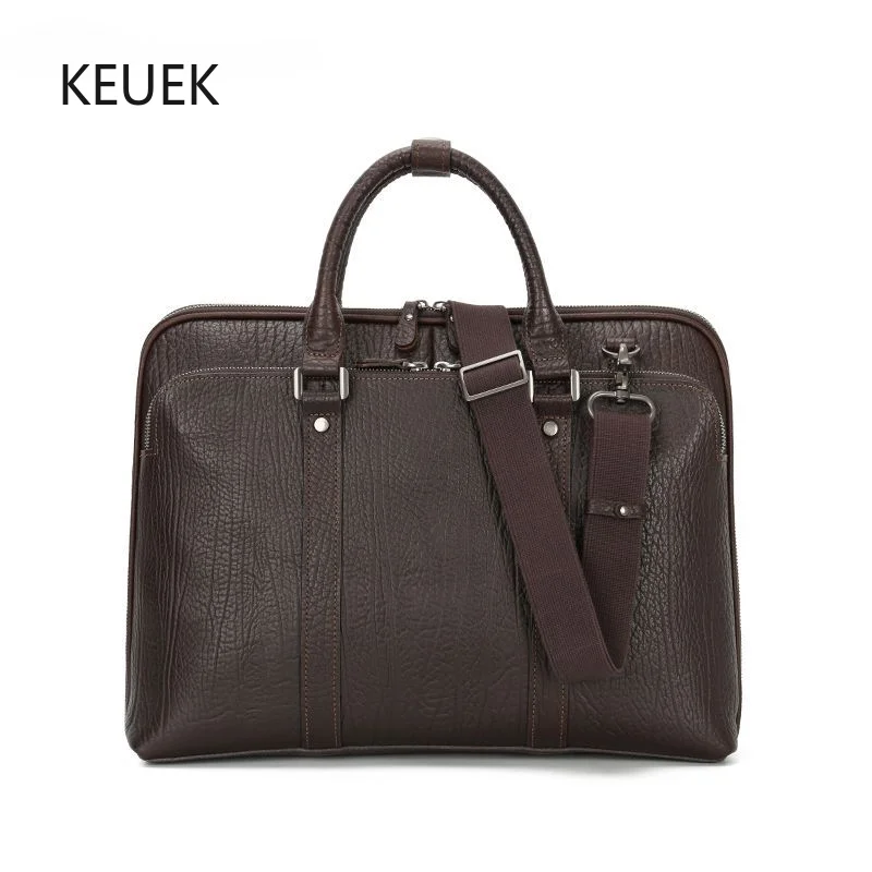 

New Design Business Men Handbags Briefcase Shoulder Crossbody Bag Genuine Leather Computer Messenger Bag Bolso Hombre 2A