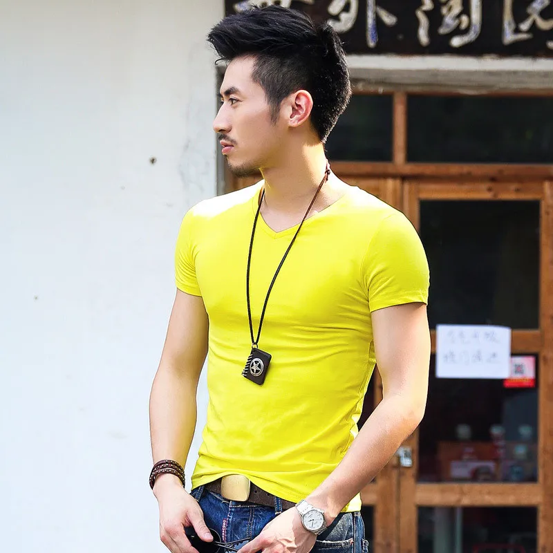 

L-Summer men's short-sleeved white T-shirt cotton T-shirt half-sleeved bottoming shirt clothes tide brand