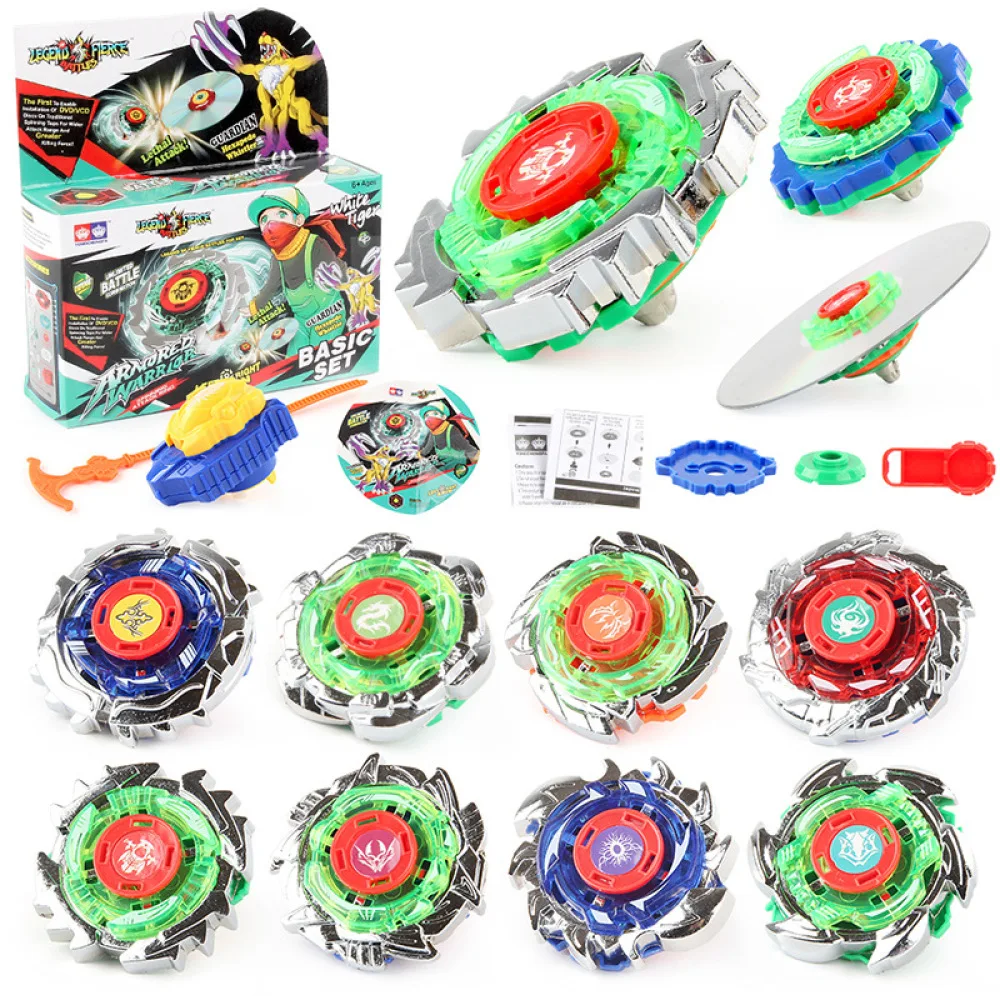 

Beyblades Burst Metal Fusion Set with Ruler Launcher 8 Types Battle Game Toys for Children