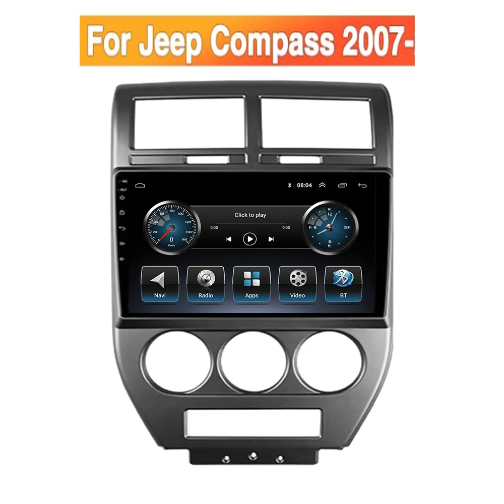 

Автомагнитола на Android 12 для Jeep Compass 2007 -2009, Авторадио с GPS-навигацией, автомобильный мультимедийный плеер, автомагнитола с камерой без DVD 2din