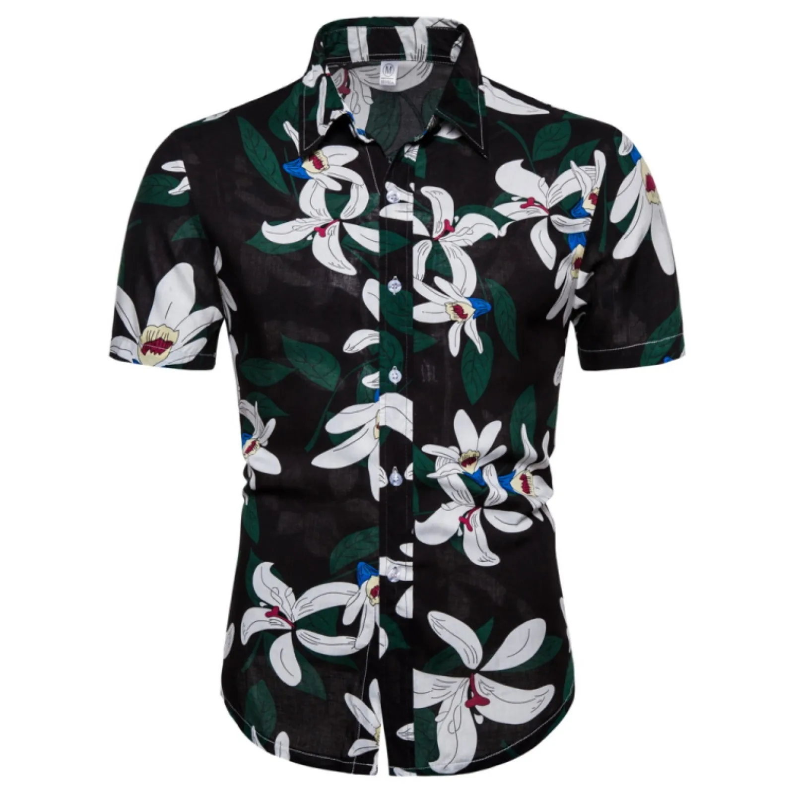 

Men's hawaiian shirt 2022 Summer Printed Casual Lapel Large Size Beach Holiday Floral Short Sleeve Shirt mens clothing chemise