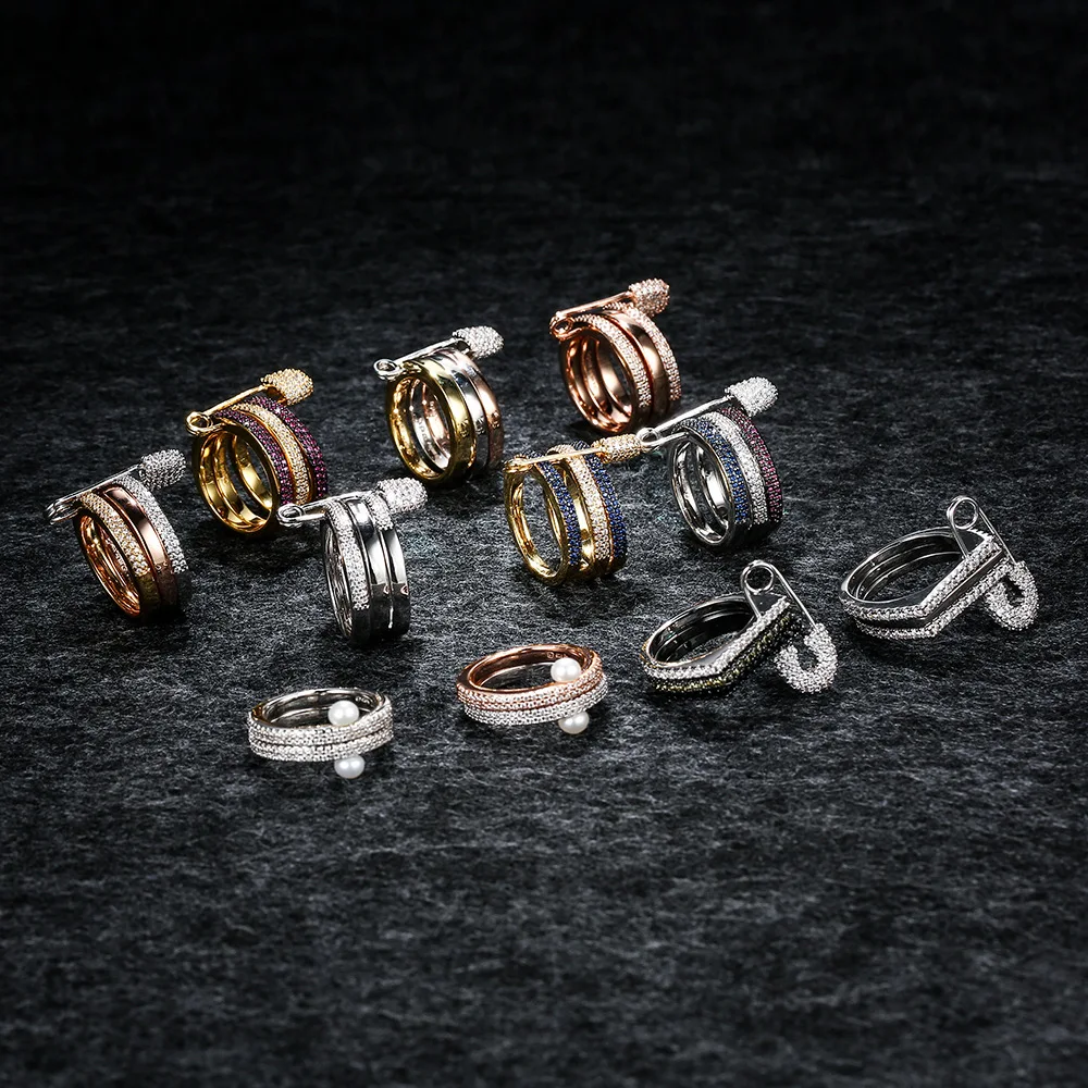 

LIDU High Quality 925 Silver Diamond Set Pin Ring Multi-style Personalized Elegant Monaco Jewelry As A Gift For Friends