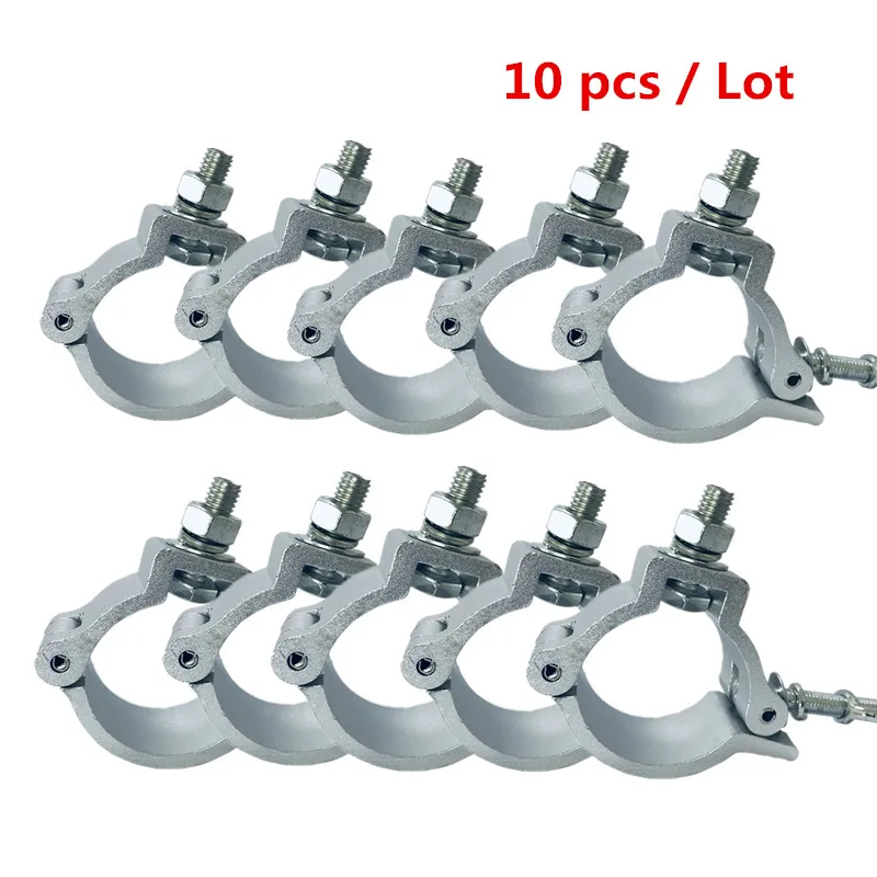10pcs/lot Aluminum Truss Clamp for Stage Lights DJ Light Clamps Hooks For LED PAR Moving Head Beam Spot Clamps 48-52mm Pipe