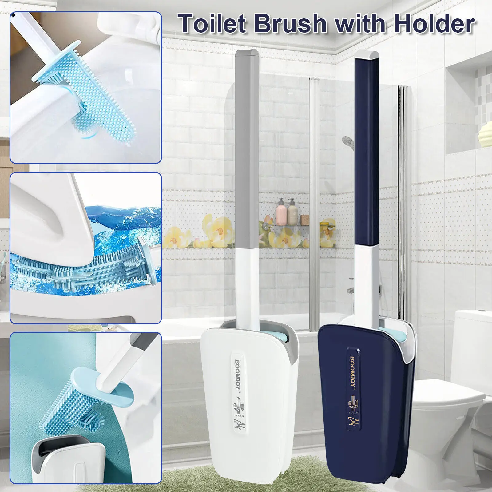 

No Dead Corner Cactus Toilet Brush Silicone Cleaning Scrub Non-slip Wall Hanging