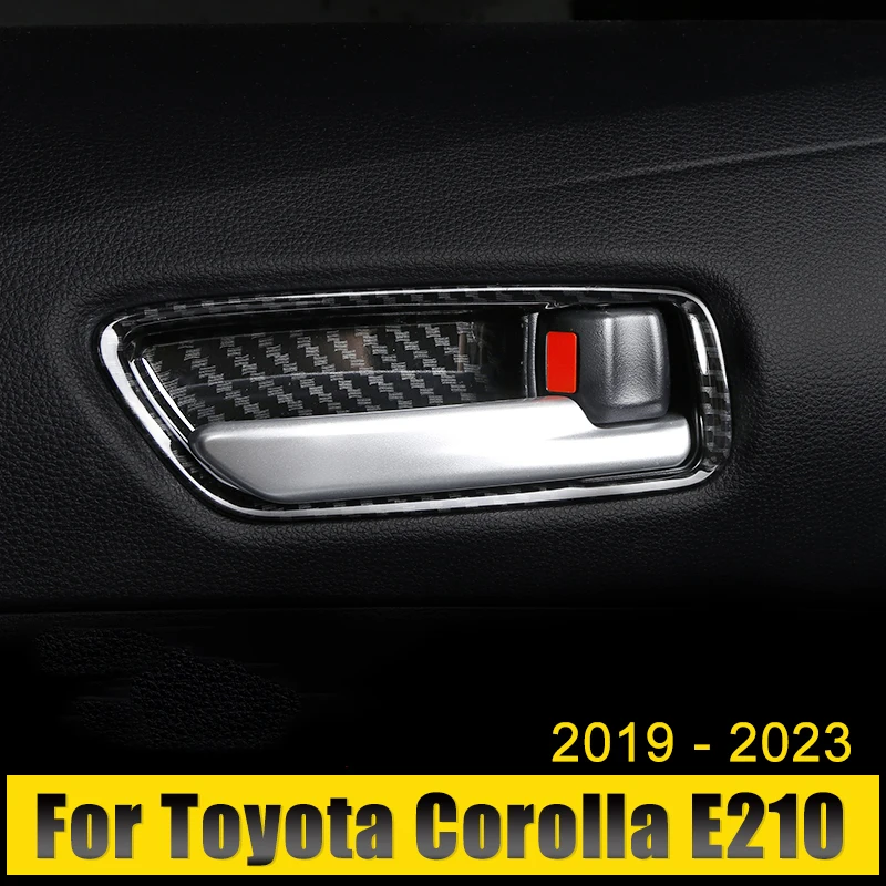 

For Toyota Corolla E210 2019 2020 2021 2022 2023 Hybrid ABS Carbon Car Inner Door Handle Bowl Covers Trims Stickers Accessories