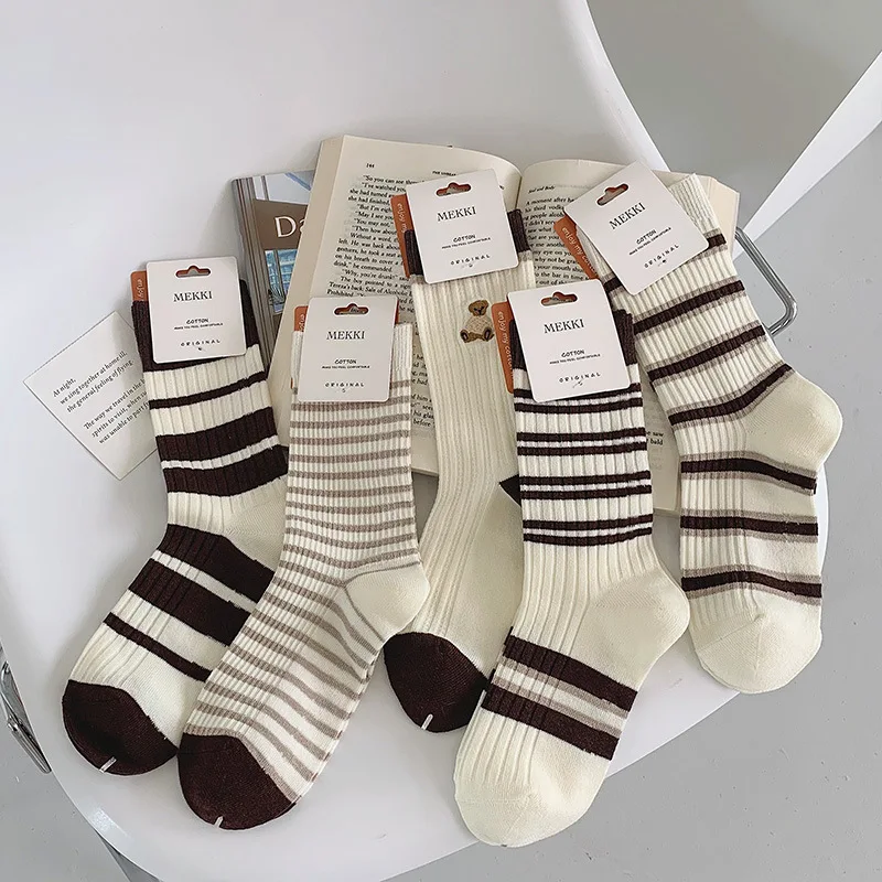 

Носки женские спортивные в полоску, Простые Модные хлопковые в стиле хип-хоп, унисекс, для скейтборда, уличные Skarpetki, в стиле Харадзюку