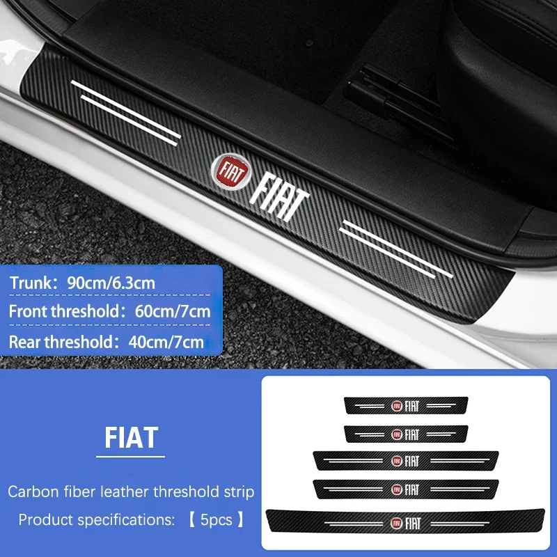

FIAT автомобильный порог, противоступенчатая кожаная защитная наклейка для FIAT 500 Ducato Panda Grande Punto Tipo Abarth Pulse Doblo