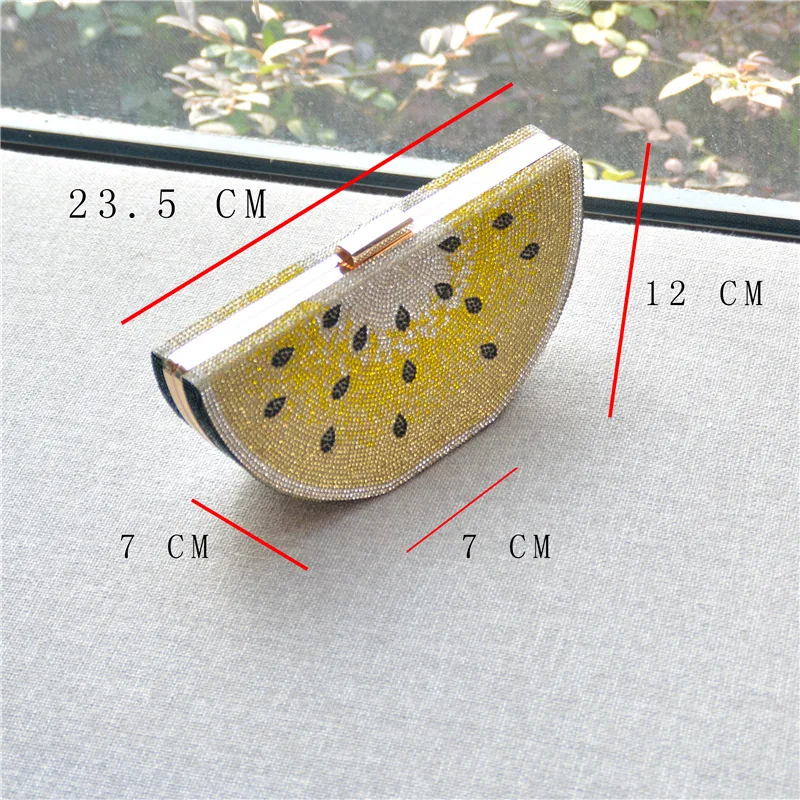 New evening bag Diamond-studded oblique cross dinner party handbag women personality rhinestones watermelon |