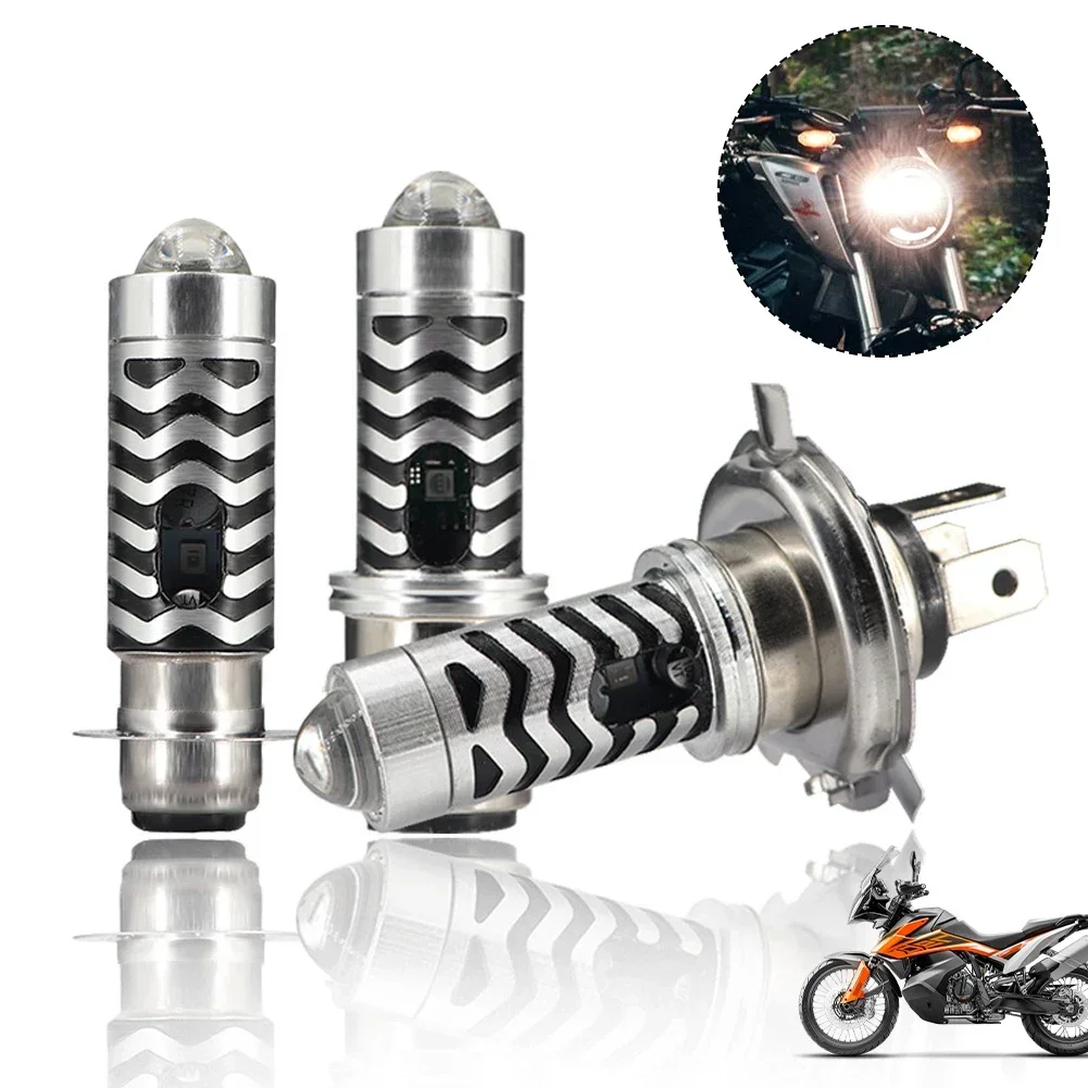 1 шт. H4 светодиодные двухцветные лампы для мотоциклетных фар BA20D S2 P15D H6 6000K Hi/Lo Beam 12
