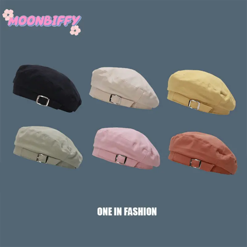 

Women Girl Beret Artist Warm Cotton Octagonal Flat Cap Autumn Winter Beanie Vintage Painter Berets Solid Color Hat Female