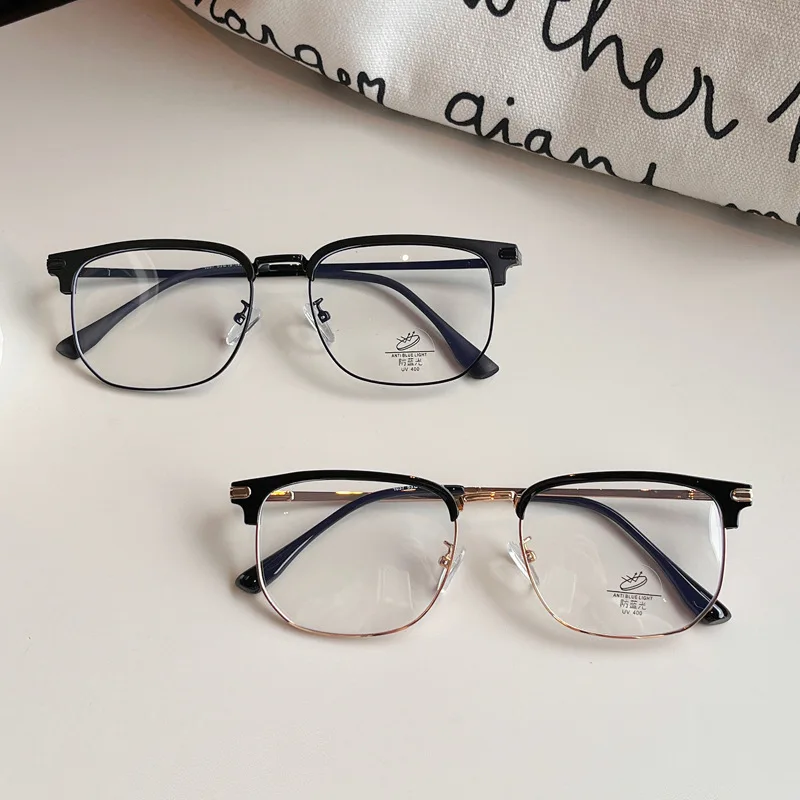 Мужская оправа для очков прямоугольной формы полуоправа с защитой от синего