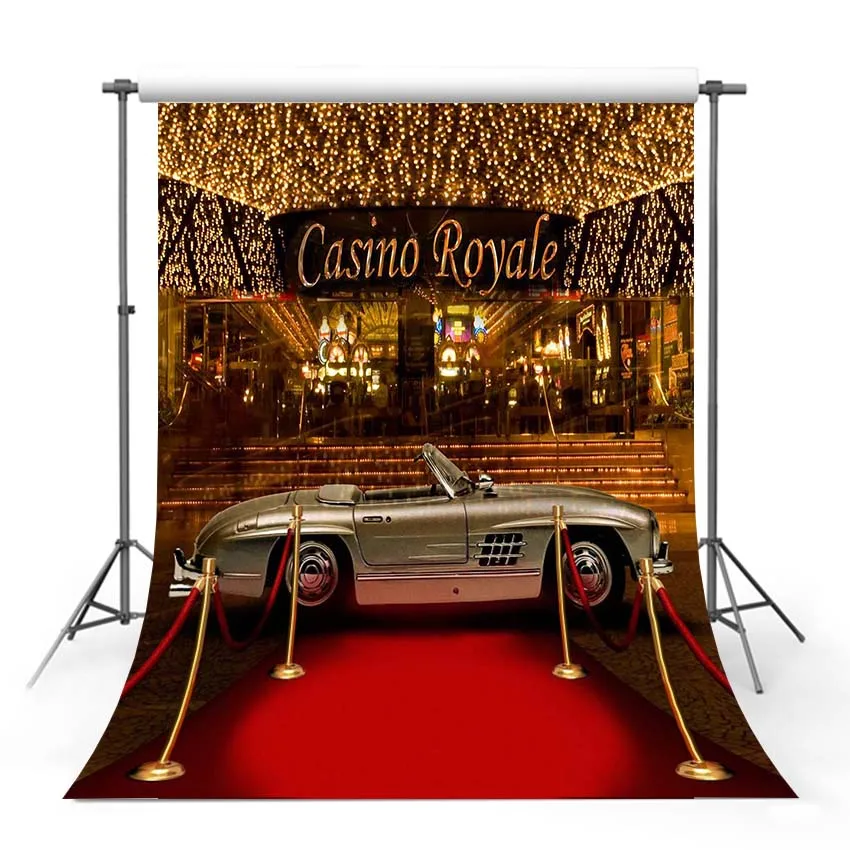 

Casino Royal James Bond 007 Photography Backdrops Red Carpet Gold Car James Bond Photo Backgrounds Party Decor Banner Prop