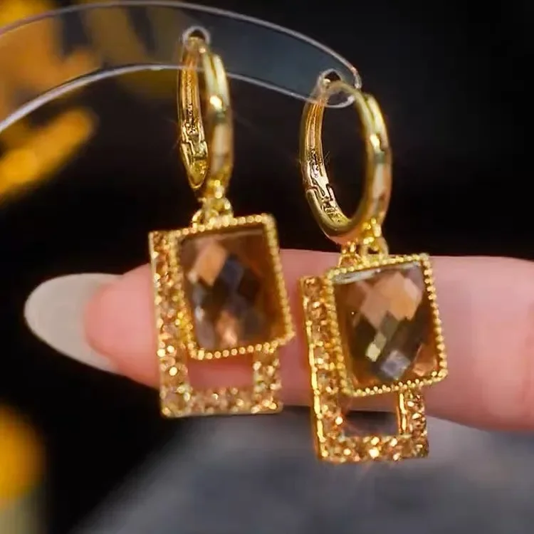 Сезона новый стиль женские квадратные модные синтетические серьги из сплава