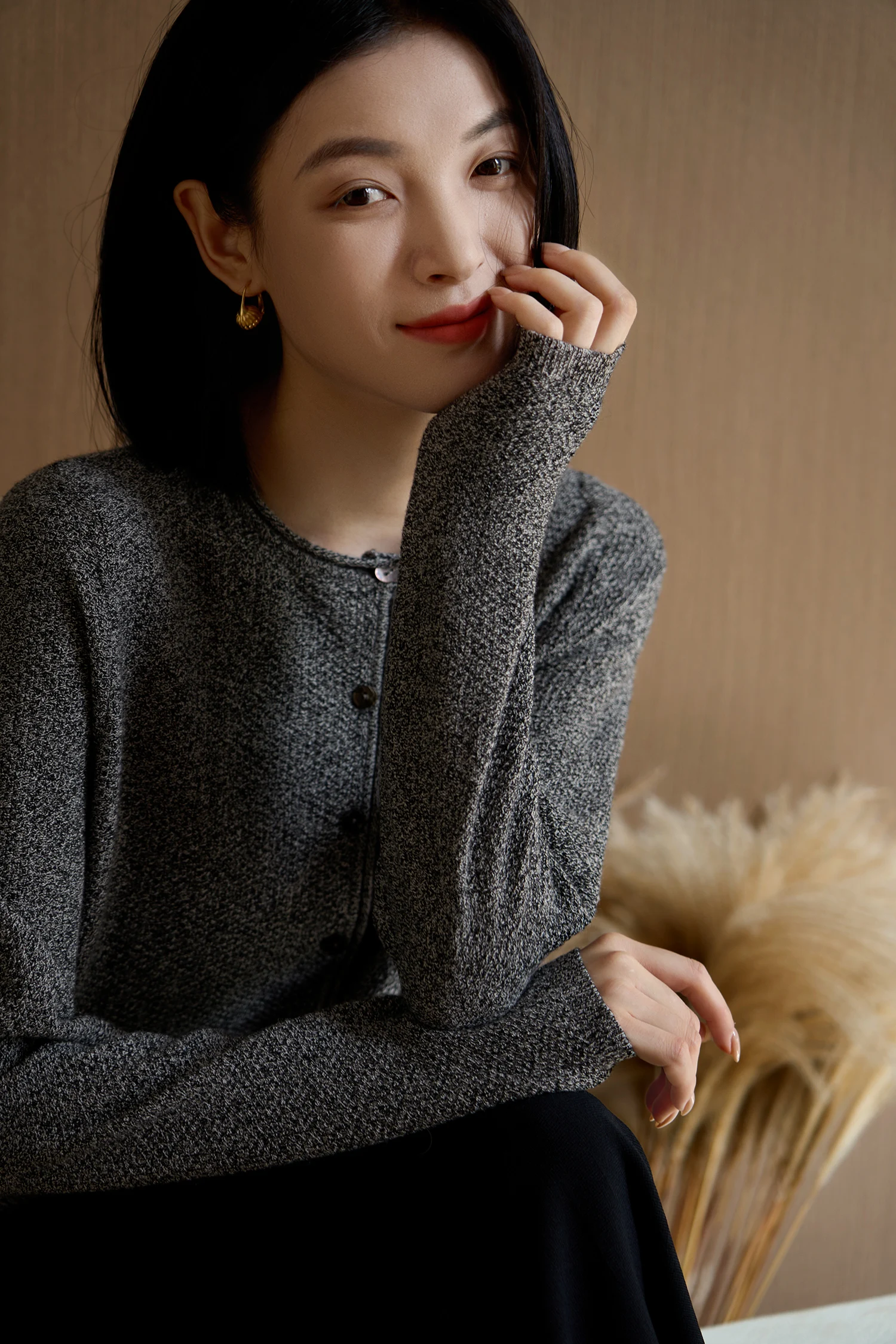 Итальянский ремесленный кашемировый кардиган из органической