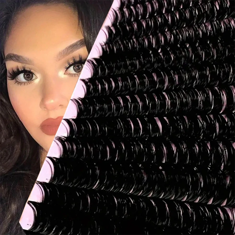 266 Кудрей D кудрявые 8-16 мм/0 31 ~ 0 62 дюйма Смесь натуральных ресниц без особых усилий