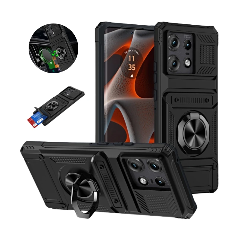 Противоударный бронированный магнитный держатель с металлическим кольцом чехол