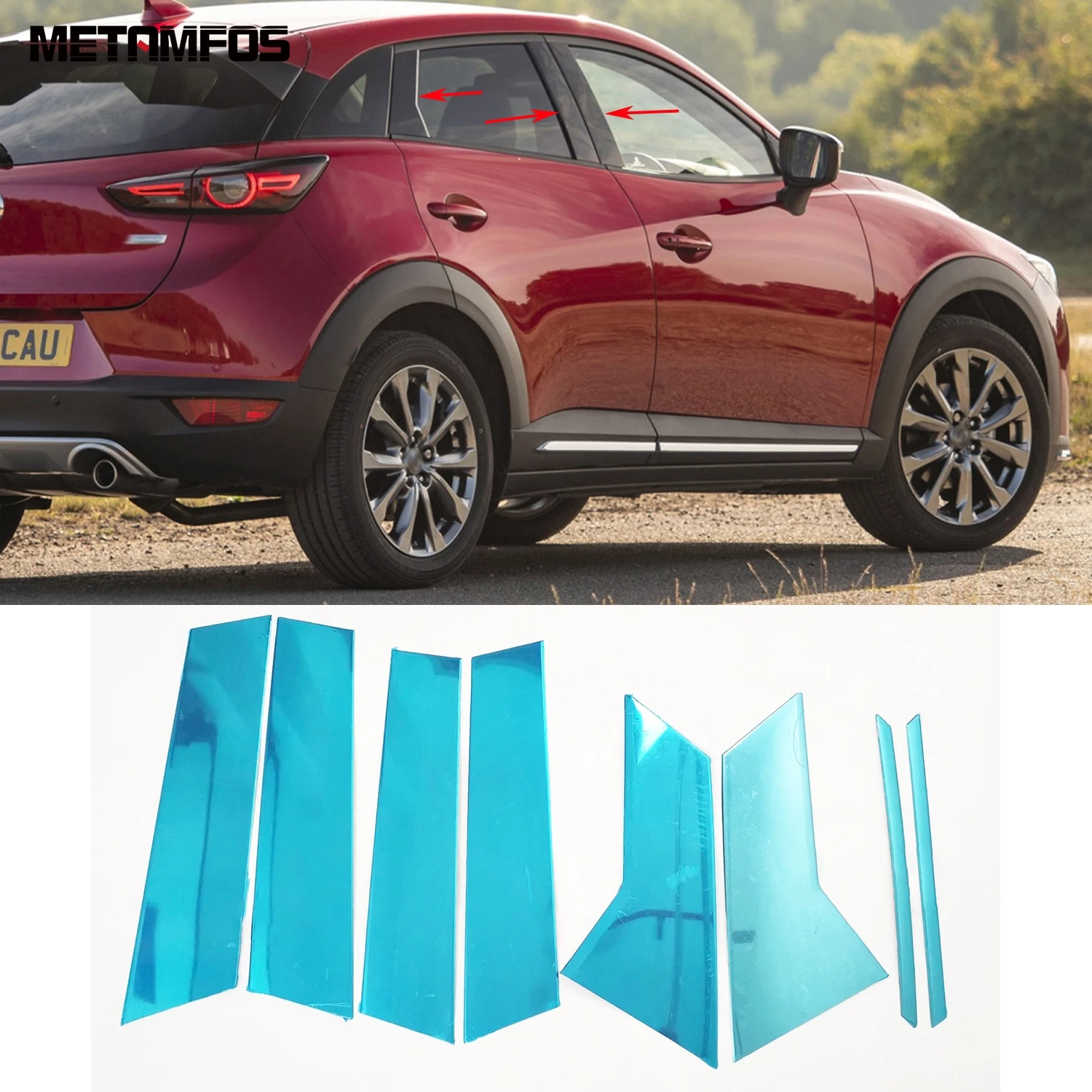 

For Mazda CX3 CX-3 2015-2021 2022 2023 Stainless Steel Window Center B C Pillar Posts Cover Trim Sticker Accessories Car Styling