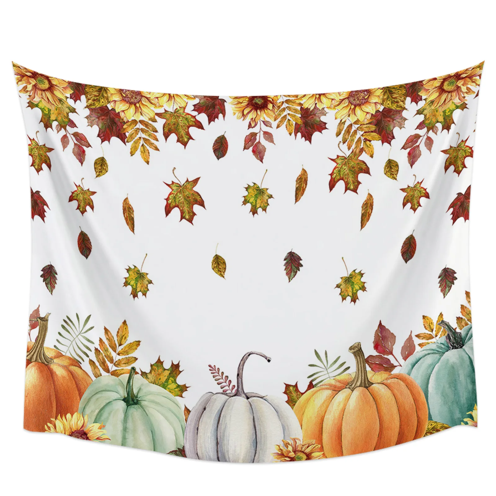 

Thanksgiving Fall Pumpkin Maple Leaf Tapestry Wall Hanging Festival Decoration Hanging Cloth Tapestry for Home Room Decor