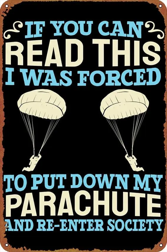 Плакат с парашютом и десантником винтажный милый металлический знак подарок