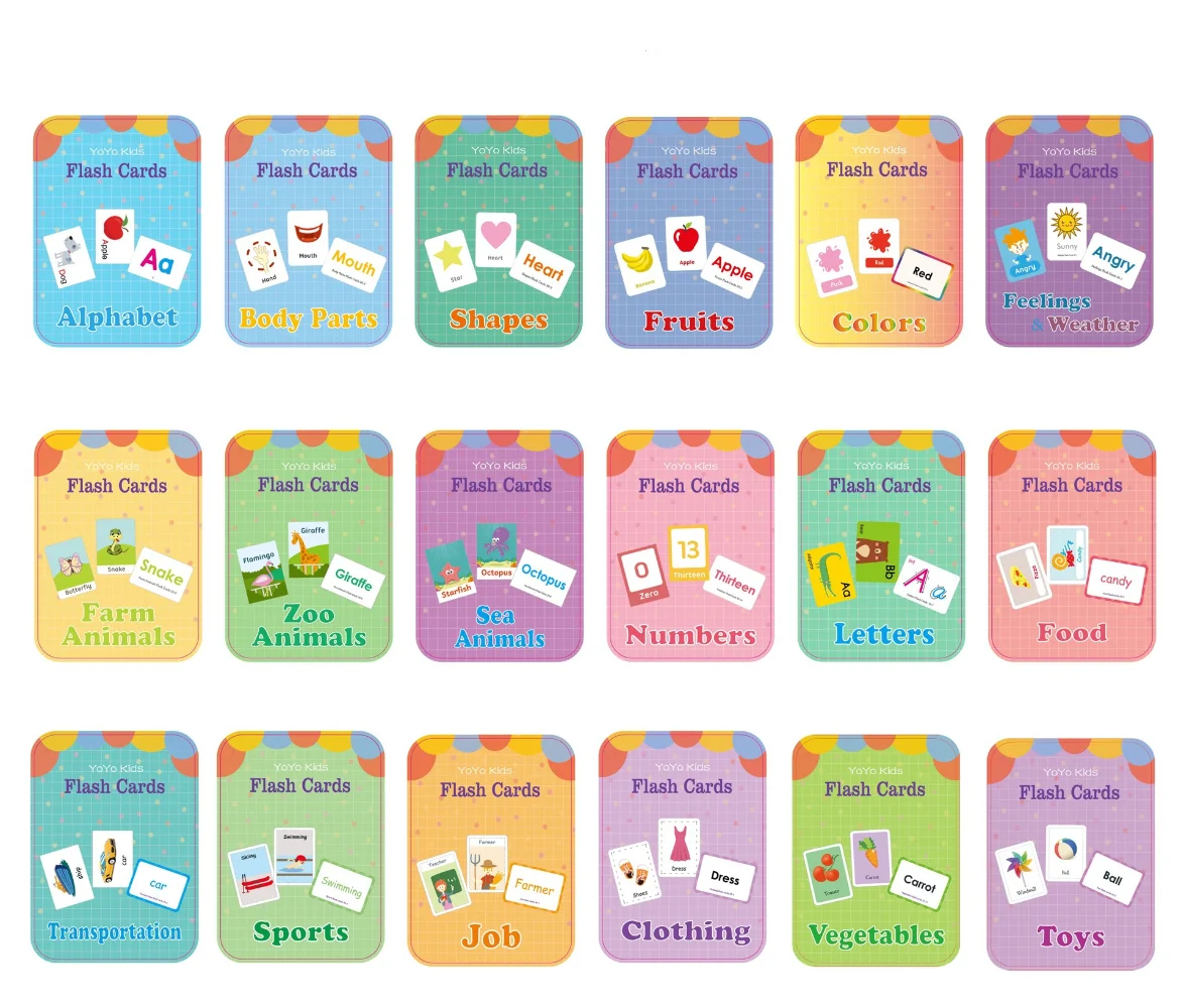 

Kids Montessori Baby Learn English Word Card Flashcards Cognitive Educational Toys Teaching Aids Memory Games Gifts for Children