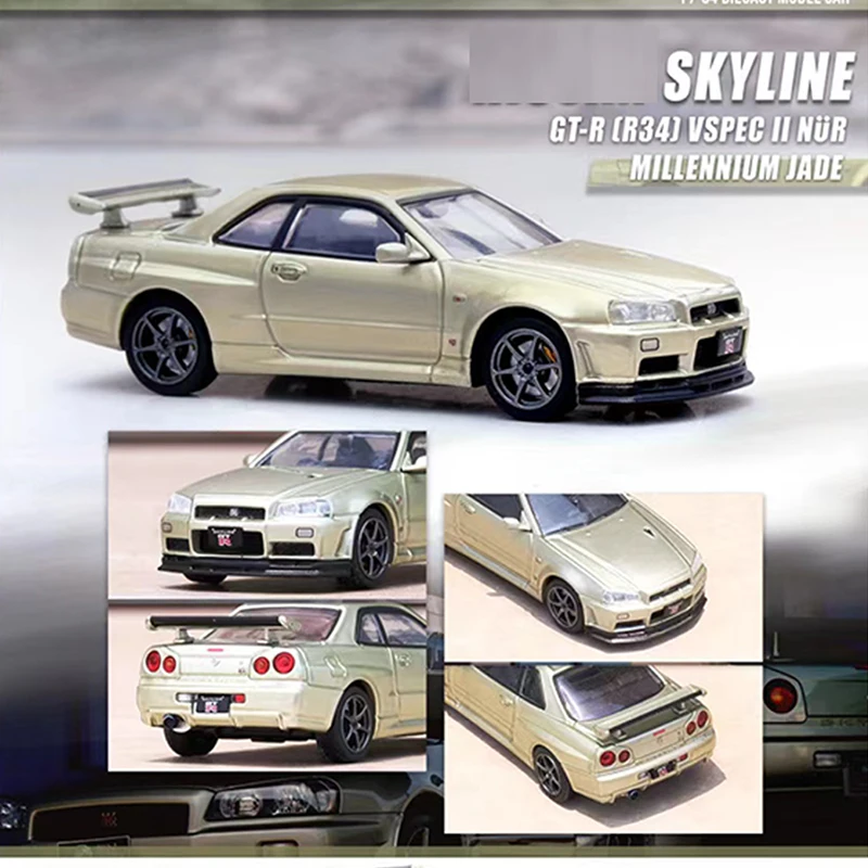 

Модель автомобиля INNO 1:64, цвет нефрита (R34) V-Spec II, литье под давлением