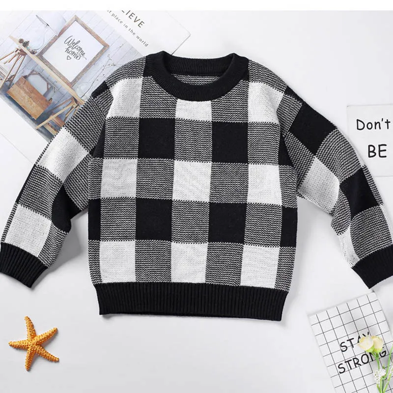

Children's sweater Hot Sale Spring/Autumn Children Sweaters Cotton lattice Boy's Sweaters For 1-6 years kids wear Girl Clothing