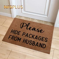 funny doormat decorative entrance door mat thin 40x60cm please hide packages from husband printed tpr anti slip floor mat carpet