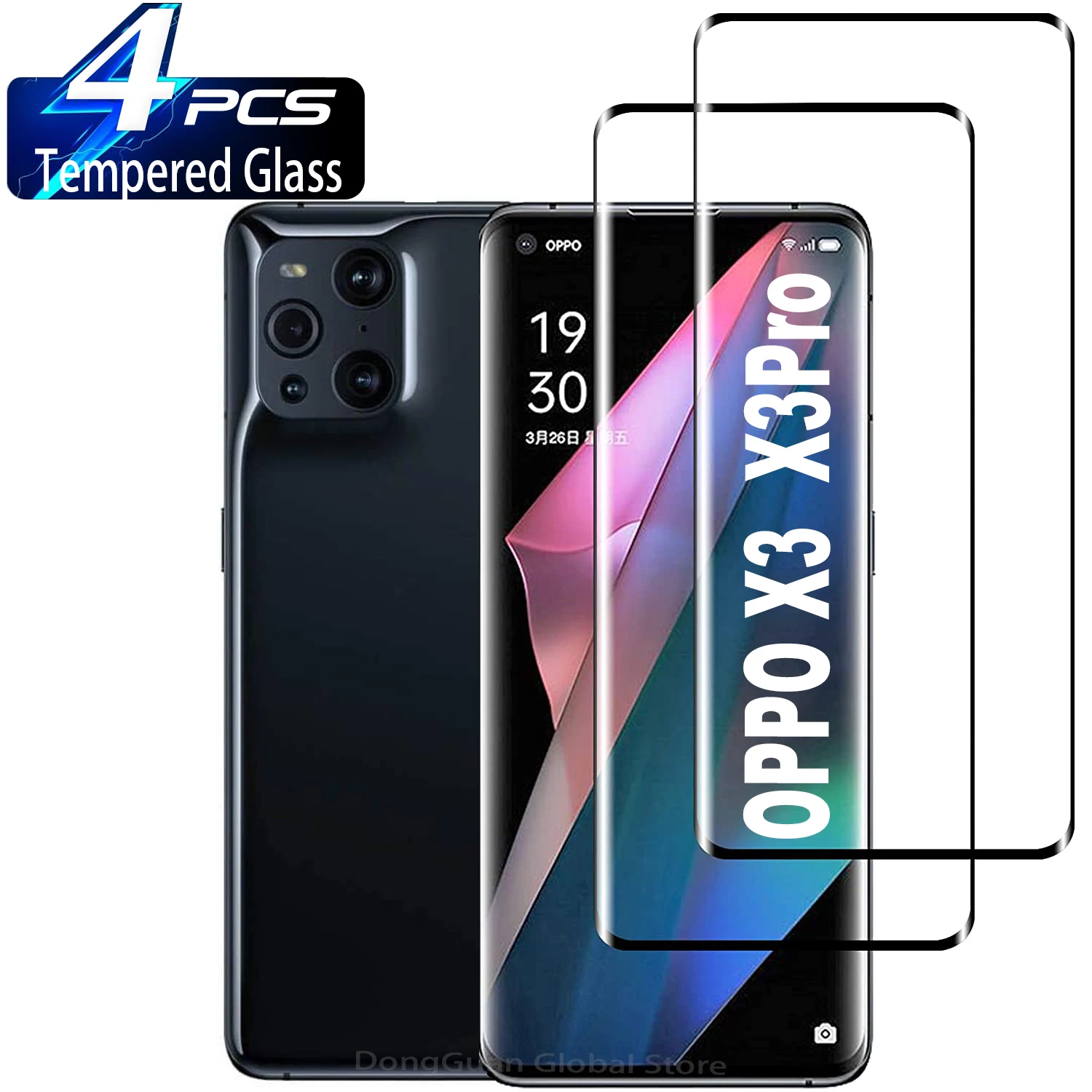 

1/4Pcs Tempered Glass For Oppo Find X3 X3-Pro Fingerprint Screen Protector Glass