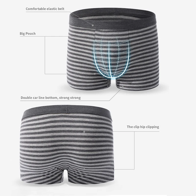 High quality Cotton Men Underwear Men Boxers Shorts Classic Striped Men Panties Fashion Sexy Male Boxer Underpants Wholesale
