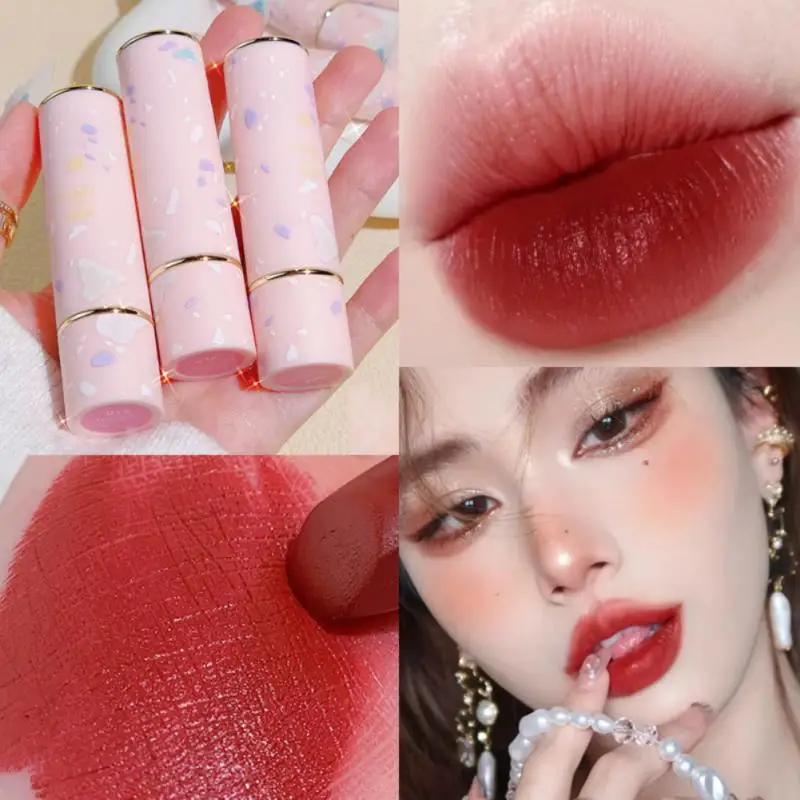 

XIXI 6 Colors Velvet Nude Lipstick Cute Pink Lipstick Tube Matte Red Dark Red Lip Tint Pigments Lips Makeup Cosmetics Lip Gloss