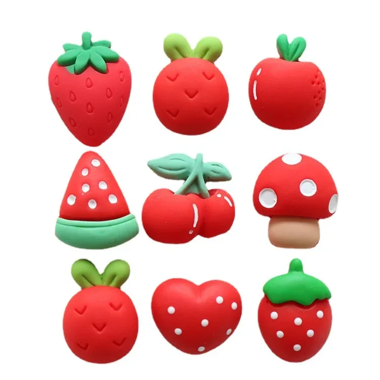 5pcs miniso series red fruit cartoon резиновые кабошоны из смолы материалы для поделок diy