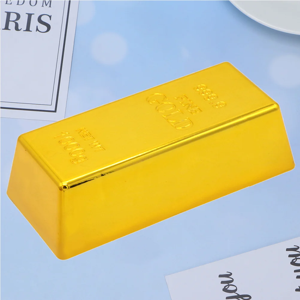 

Gold Bar Bullion Brick Fake Golden Bars Pirate Treasure Faux Artificial Party Simulation Movie Prop Bricks Toy Door Props Stop