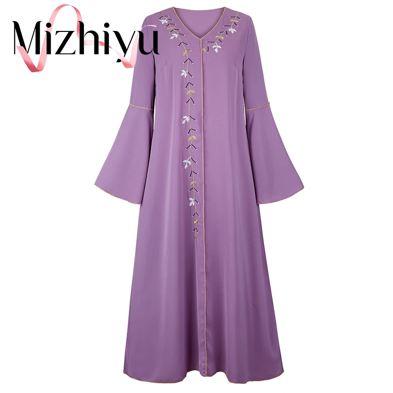 Длинное мусульманское платье-макси Abaya Дубай длинное платье Djellaba женские