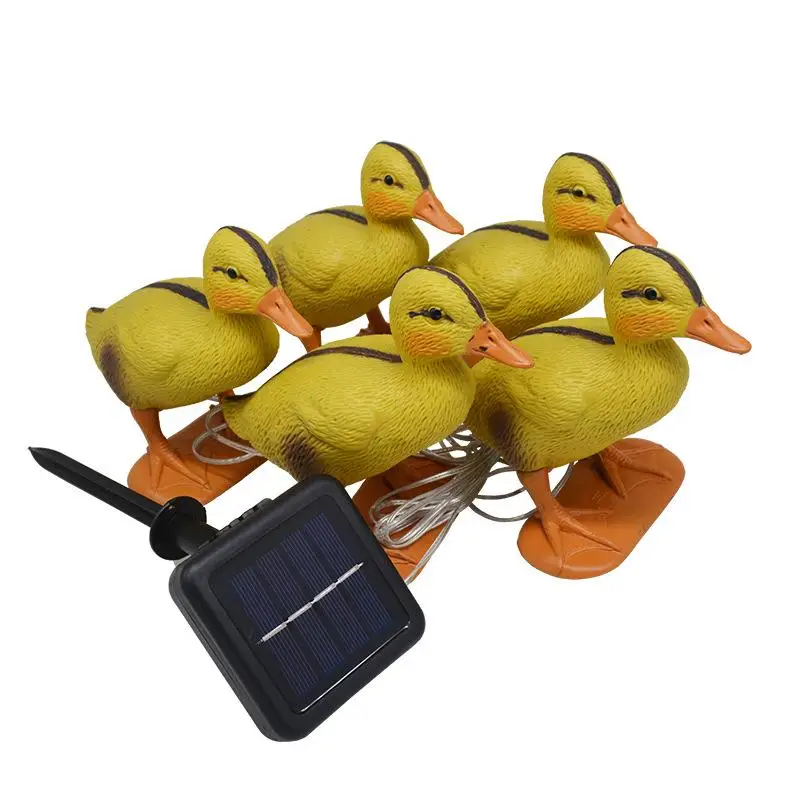 5 in 1 LED Solar Duck Shape Stake Light Solar Powered Outdoor String Lights Home Garden Decorative Lawn Yard Lamp images - 6