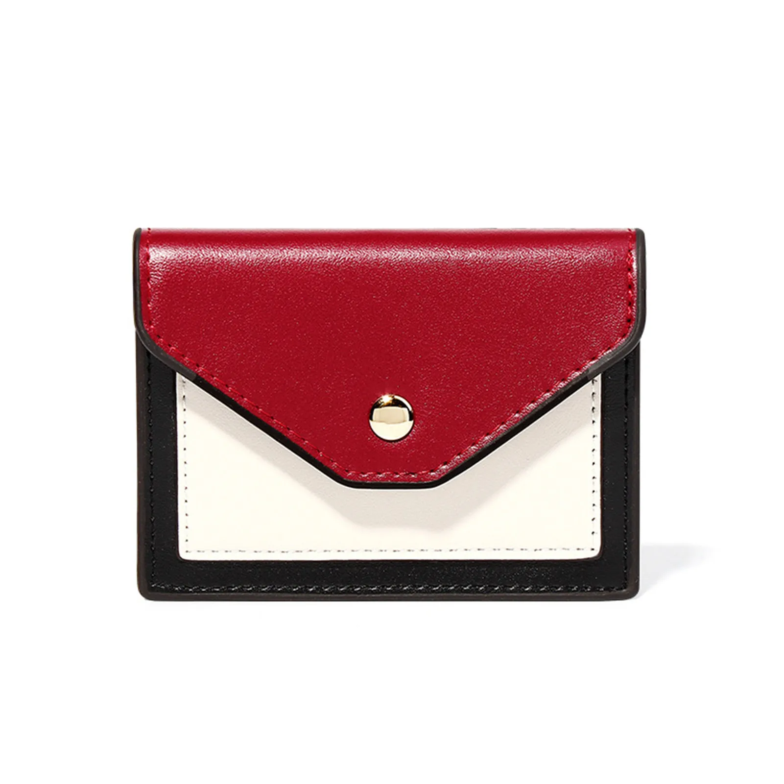 

Mini Women's Short PU Wallet Buckle Coin Purse With 4 Card Slot Small Money Clip Pocket For Girl Multicolor