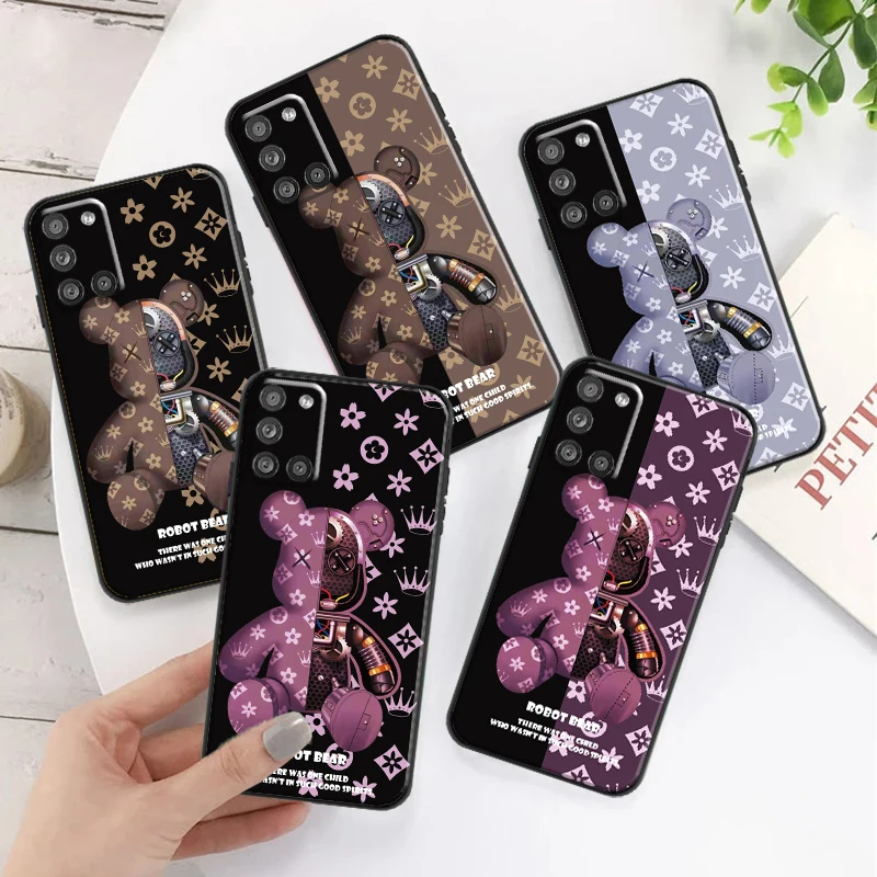 

Luxury Mechanical Bear Phone Case For Samsung Galaxy A31 Coque Bumper Soft TPU Funda Black Back Ultra-Thin