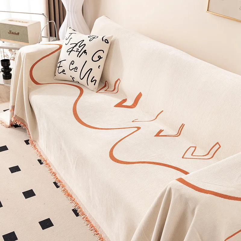 Одеяло для дивана в богемном стиле с кисточкой из синельной ткани чехлы защитой