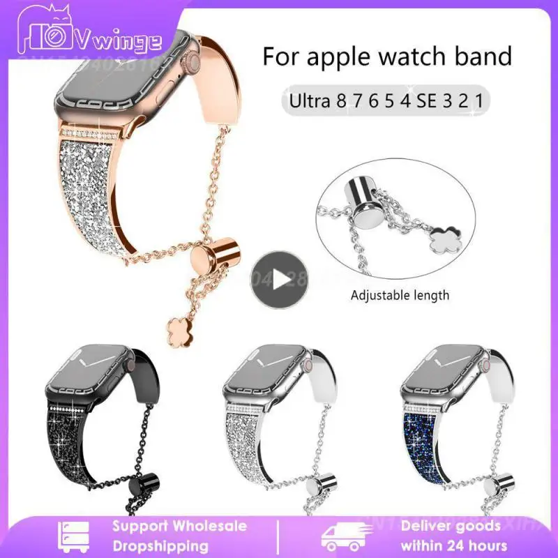 

Ремешок Алмазный для Apple Watch, изысканный прочный браслет из нержавеющей стали для бытовой электроники, Универсальный переходник