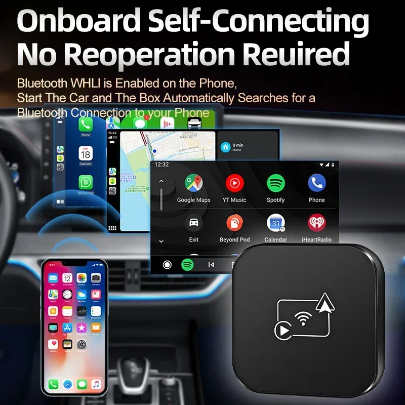 Фото Для Audi Q3 8U F3 Новое обновление беспроводной и проводной адаптер CarPlay Smart 2in1 Box Plug&Play Apple Bluetooth 5,8 ГГц Wi-Fi Plug and Play №5