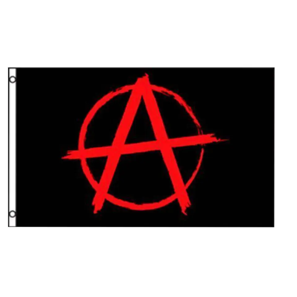 

Anarchy Flag Banner Red on Black Circle A Anarchism Flag For Decoration Polyester