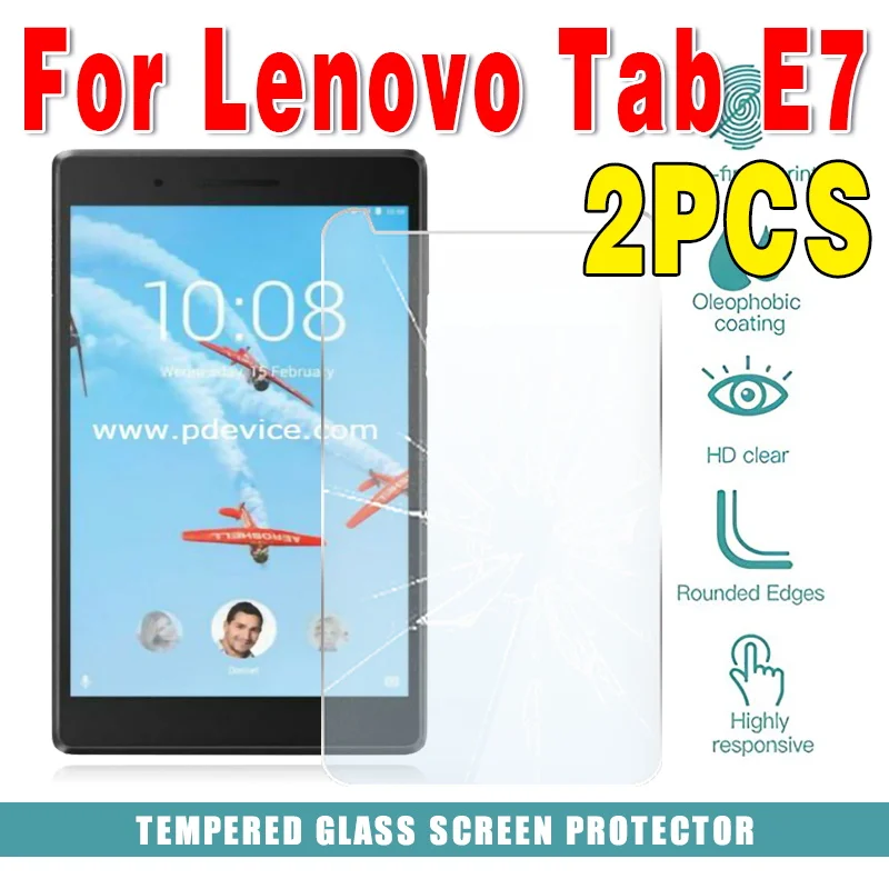 2 шт. закаленное стекло для планшета Lenovo Tab E7 9H 2.5D Full Bubble HD прозрачная защитная