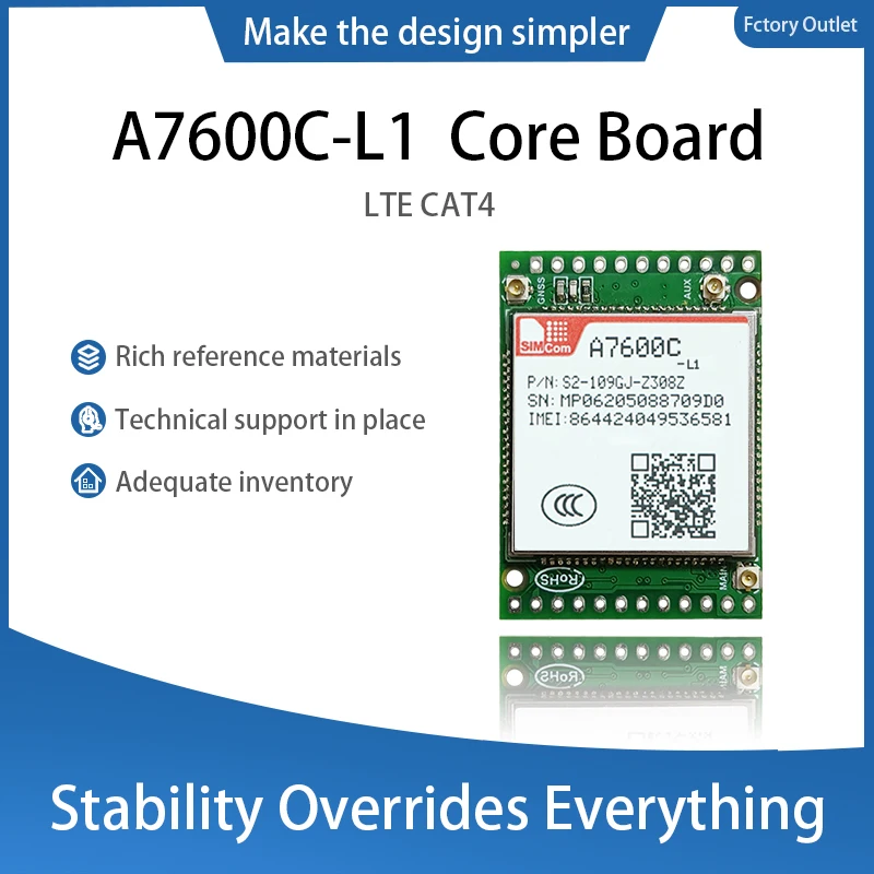 SIMCOM A7600C-L1 Core Board 4G LTE IOT Wireless Module Breakout Board Compatible With SIM7600 Series B1/B3/B5/B8/B38/B39/B40/B41