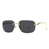 new 2022 fashion rimless cut edge sunglasses polarized brand design anti ultraviolet uv400 casual sunglasses for adultwomenmen