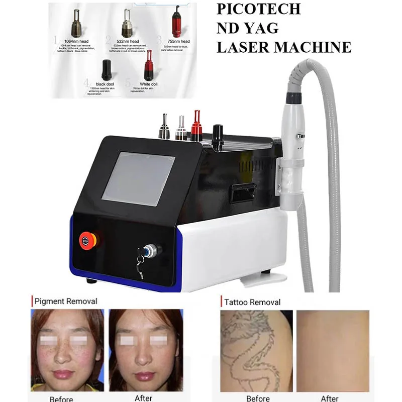 

Portable Beauty Tattoo Removal Beauty Machine Nd Yag Laser Pico Laser 755 1320 1064 532nm Picosecond Pulse Beauty Machine