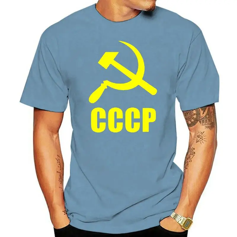 

Футболка мужская из 100% хлопка, с принтом СССР и СССР, с символами коммунистивечерние Тии, вдохновленная мужской футболка