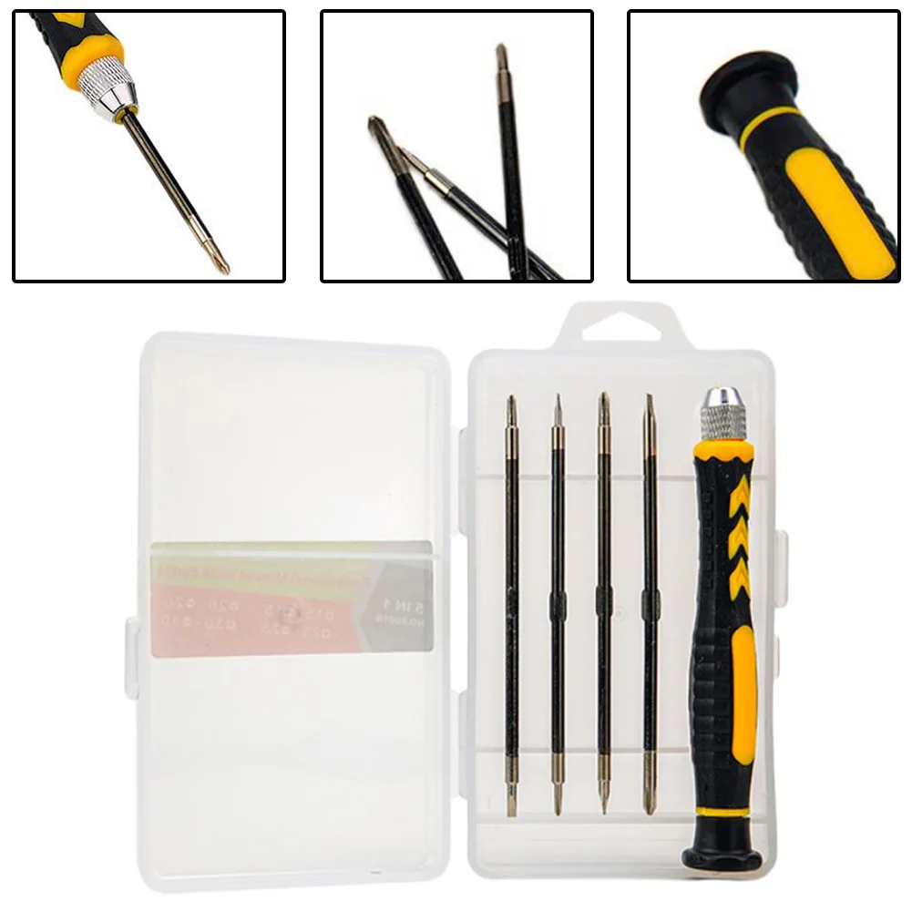 

Slotted Cross Screwdriver SL1.5/2/2.5/3mm PH1.5 / PH2.0/PH2.5/PH3.0 Head 5 In 1 Hardware For Phone Laptop Repairing Tools