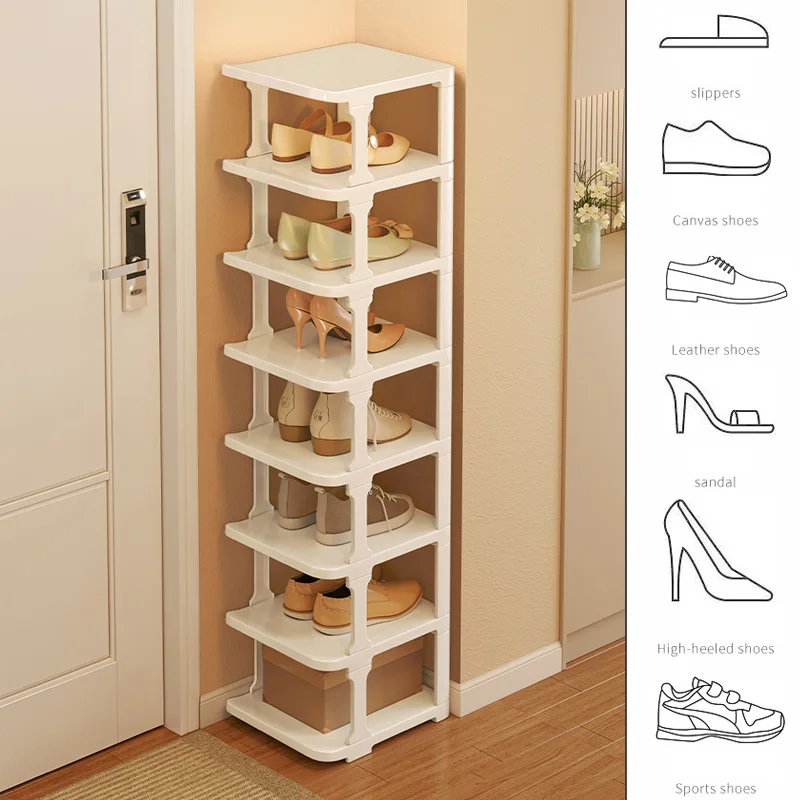 

For Storage Multi Rack Small Corner Wall Cabinet Simple Saving Partition Door Organizer Rack Shoe Space Shoe Folding Layer Shoes