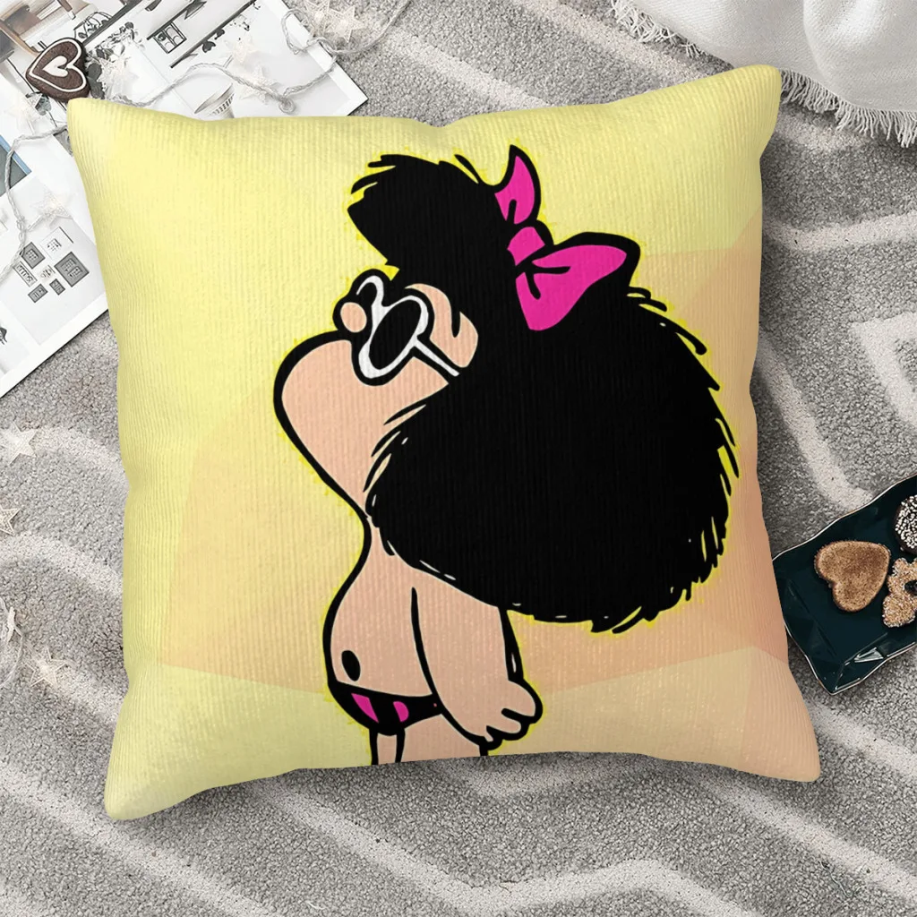 

Colours Throw Pillow Case Mafalda Cushion Home Sofa Chair Print Decorative Hug Pillowcase