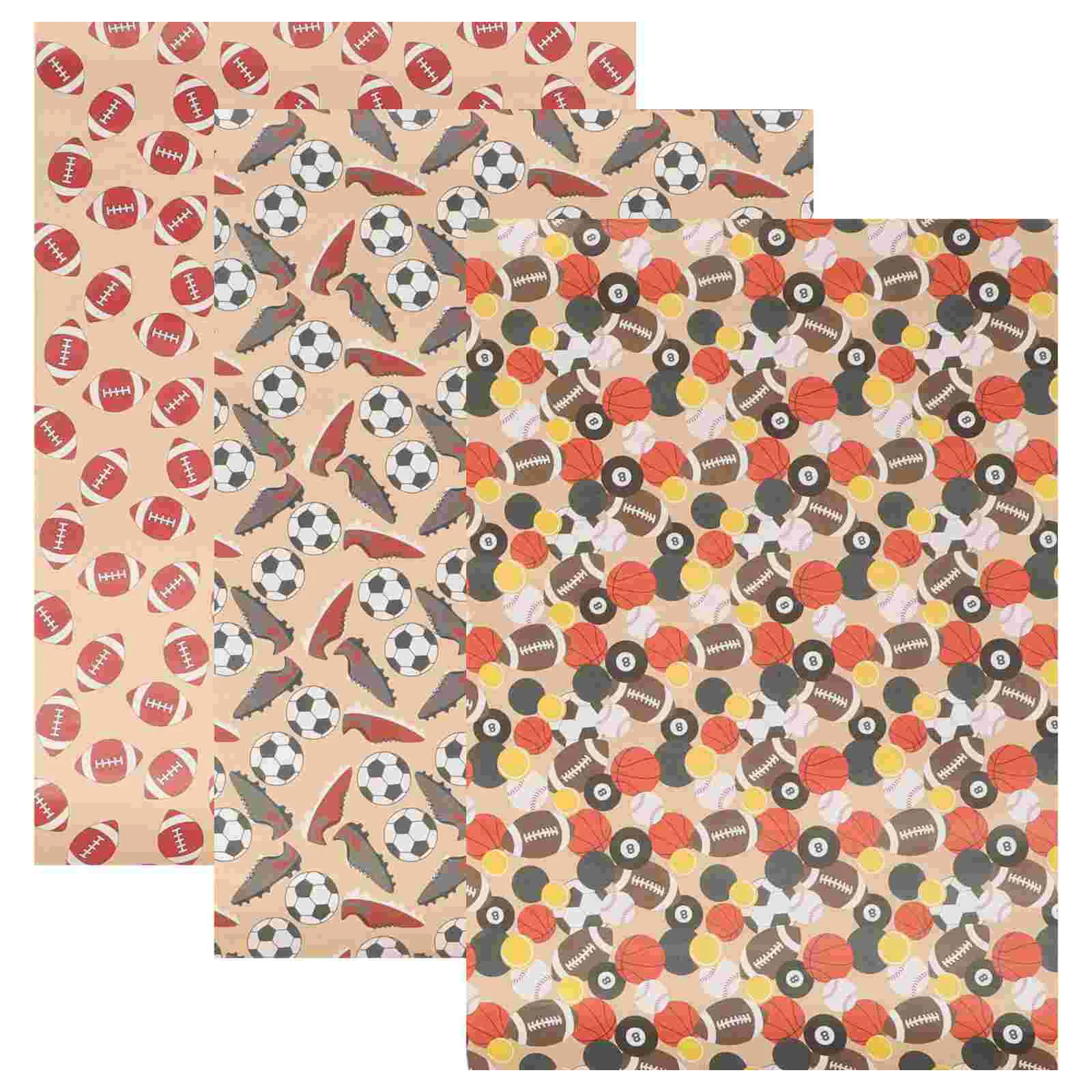 

1 Set of Multi-function Sports Gift Wrapping Paper Gift Packing Paper Wrapping Kraft Paper