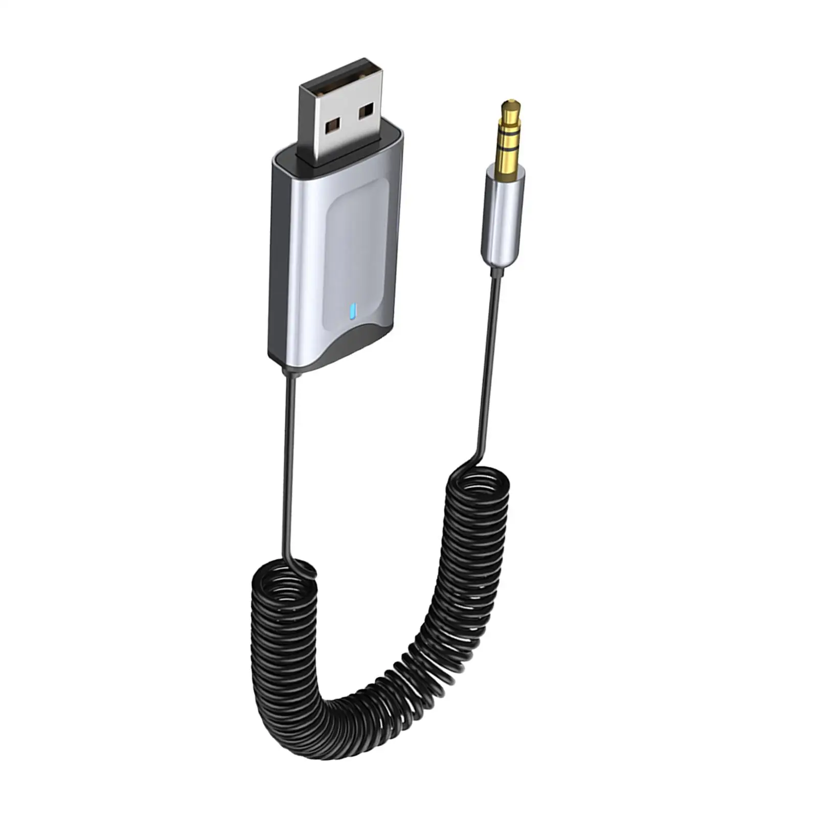 

Портативный Автомобильный USB AUX-приемник, адаптер 3,5 мм, аудиокабель, стереовыход, динамик, громкая связь, сплав, встроенный микрофон, музыка для телефонов, автомобилей